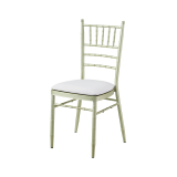 Cojín para silla de boda metálica Chiavari Tiffany de cuero ecológico