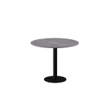 Mesa para biergarten ALFA R sobre blanco de piedra sinterizada