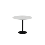Mesa para biergarten ALFA R sobre blanco de piedra sinterizada