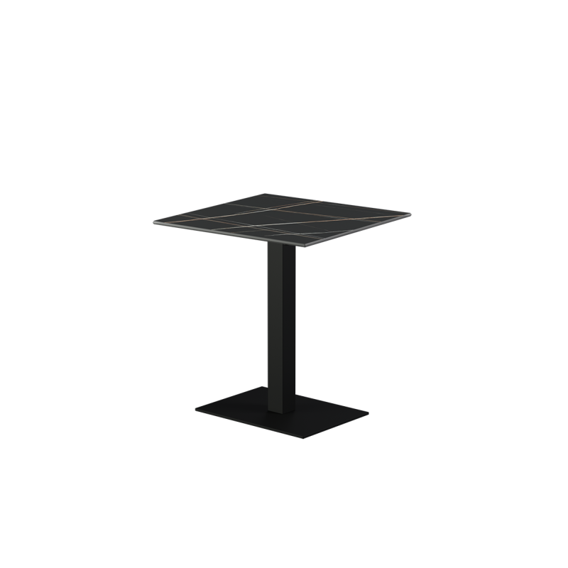 Mesa para terraza cervecera ALFA 40×55 sobre negro de cuarzo sinterizado