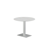 Mesa para terraza cervecera ALFA 40×55 sobre blanco de cuarzo sinterizado