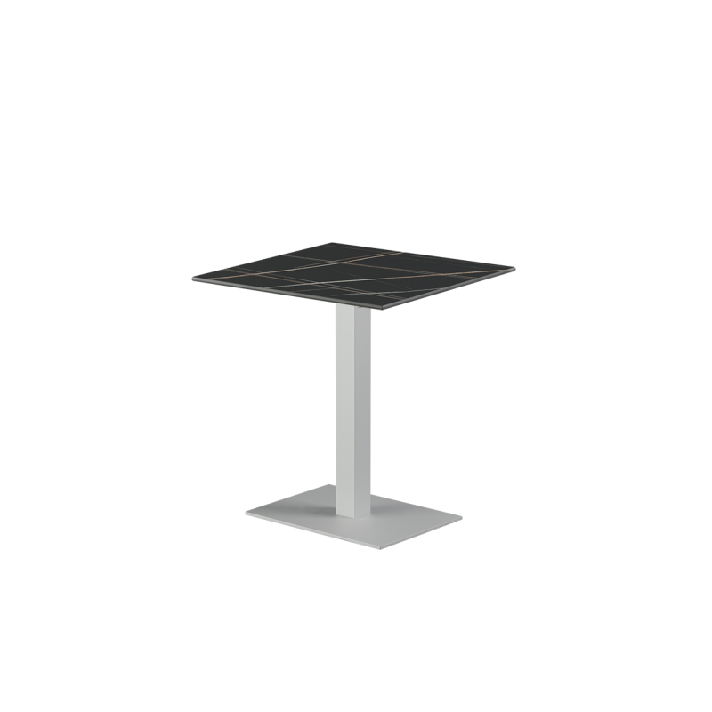 Mesa para terraza cervecera ALFA 40×55 sobre blanco de cuarzo sinterizado