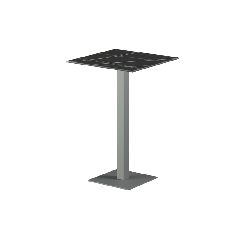 Mesa para terraza cervecera ALFA Bar sobre gris de cuarzo sinterizado