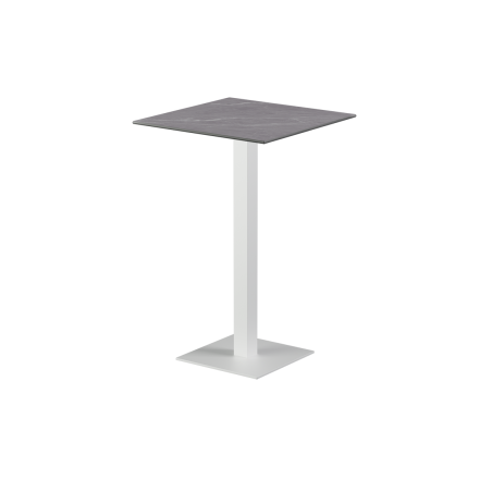 Mesa para terraza cervecera ALFA Bar sobre blanco de cuarzo sinterizado