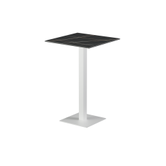 Mesa para terraza cervecera ALFA Bar sobre blanco de cuarzo sinterizado
