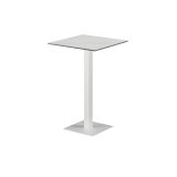 Mesa para terraza cervecera ALFA Bar sobre blanco de cuarzo sinterizado