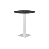 Mesa para terraza cervecera ALFA Bar sobre blanco de cuarzo sinterizado