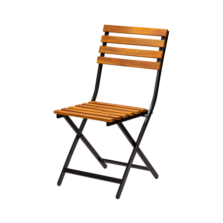 Silla para jardín cervecero ERICA negra y de acacia