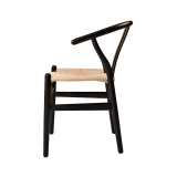 Silla de restaurante de madera WISHBONE negro