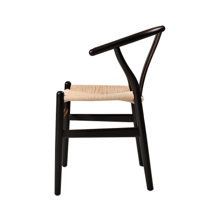 Silla de restaurante de madera WISHBONE negro