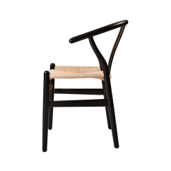 Silla de restaurante de madera WISHBONE negro