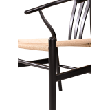 Silla de restaurante de madera WISHBONE negro