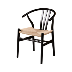 Silla de restaurante de madera WISHBONE negro