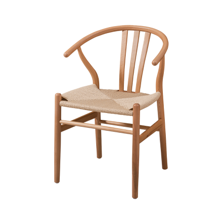 Silla de restaurante de madera WISHBONE natural
