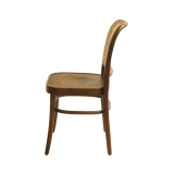 La silla de restaurante de madera LOOMI 811 Rattan Nogal