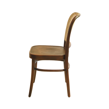 La silla de restaurante de madera LOOMI 811 Rattan Nogal