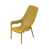 Silla para terraza de bar AERO LUNGO mostaza