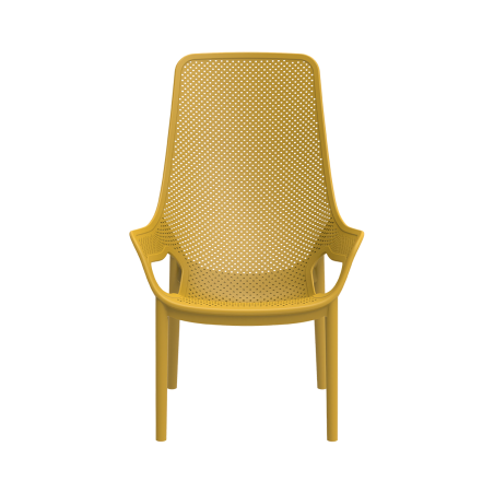 Silla para terraza de bar AERO LUNGO mostaza