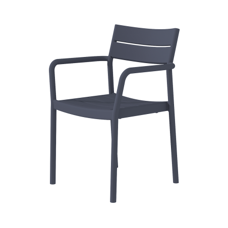 Silla para terraza de bar CAPRI ARM gris oscuro