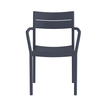 Silla para terraza de bar CAPRI ARM gris oscuro
