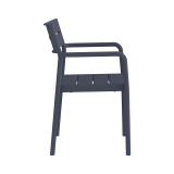 Silla para terraza de bar CAPRI ARM gris oscuro