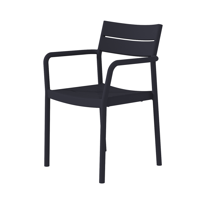 Silla para terraza de bar CAPRI ARM negro