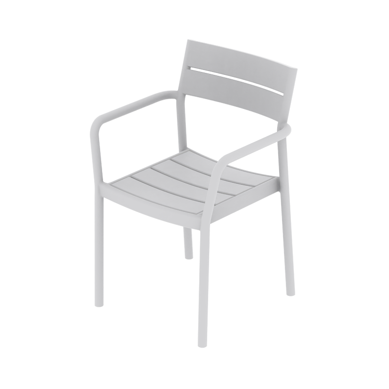 Silla para terraza de bar CAPRI ARM gris ceniza