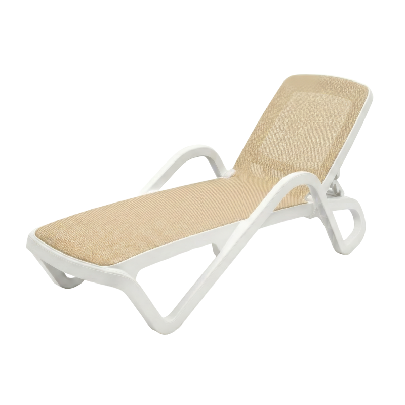 Tumbona de piscina de plástico MARINA beige