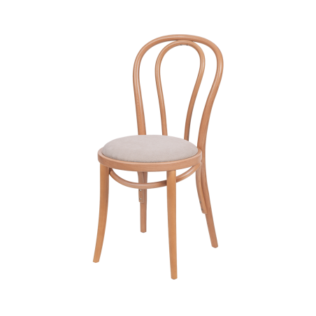 La silla de restaurante de madera MONET 18 asiento beige