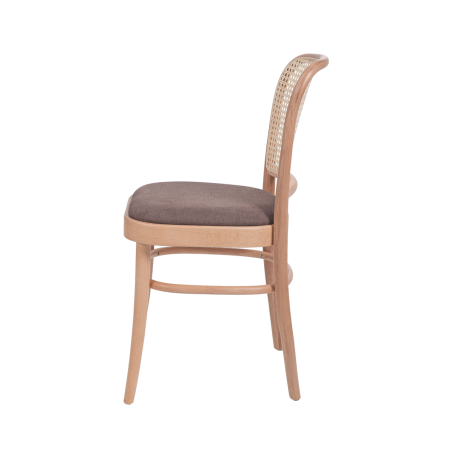 La silla de restaurante de madera LOOMI 811 rattan asiento marrón