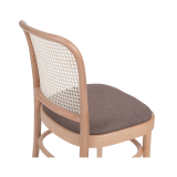 La silla de restaurante de madera LOOMI 811 rattan asiento marrón