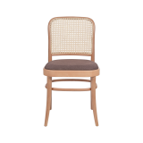 La silla de restaurante de madera LOOMI 811 rattan asiento marrón