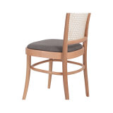 La silla de restaurante de madera LOOMI 811 rattan asiento gris