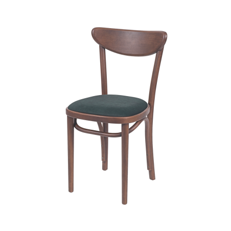 La silla de restaurante de madera BOOMERANG asiento verde
