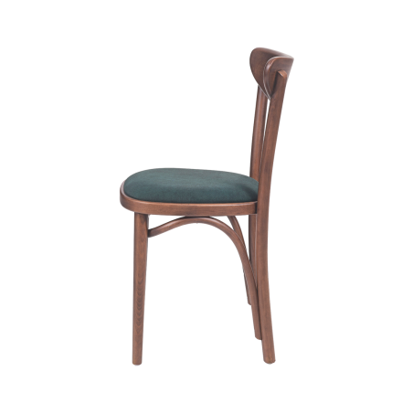 La silla de restaurante de madera BOOMERANG asiento verde
