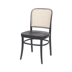 La silla de restaurante de madera LOOMI 811 Rattan Negra