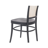 La silla de restaurante de madera LOOMI 811 Rattan Negra