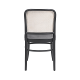 La silla de restaurante de madera LOOMI 811 Rattan Negra