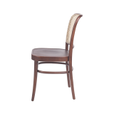 La silla de restaurante de madera LOOMI 811 Rattan Nogal