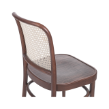 La silla de restaurante de madera LOOMI 811 Rattan Nogal