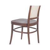 La silla de restaurante de madera LOOMI 811 Rattan Nogal