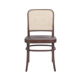 La silla de restaurante de madera LOOMI 811 Rattan Nogal
