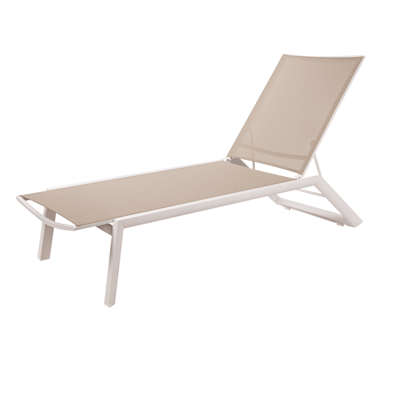Tumbona de piscina de aluminio RIVIERA beige