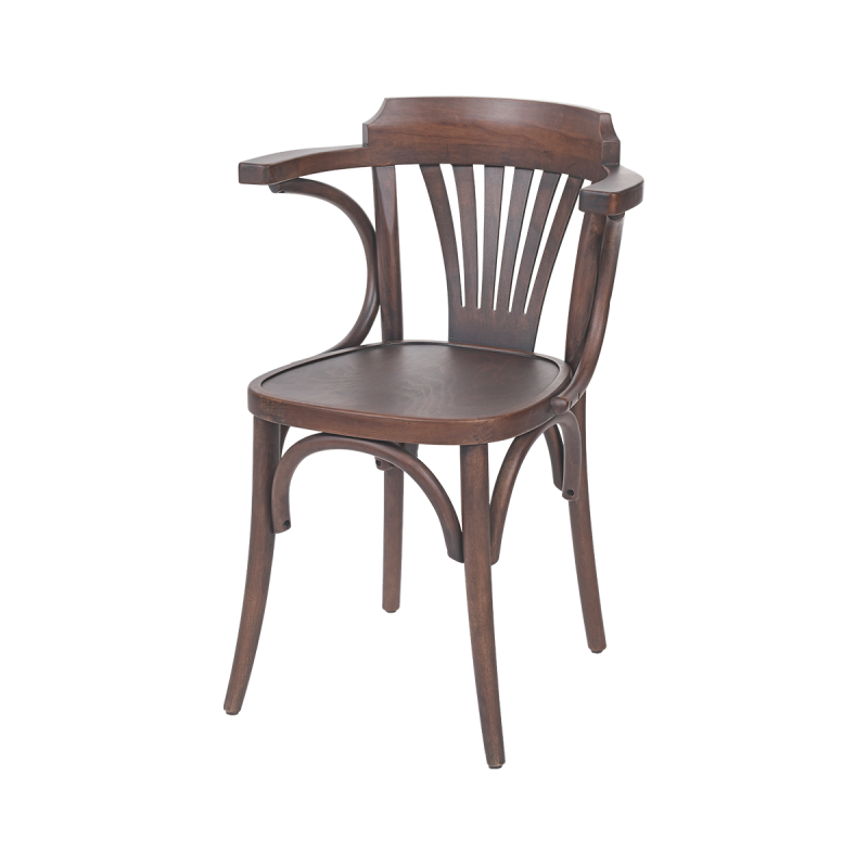 La silla de restaurante de madera LEGEND ARM nogal