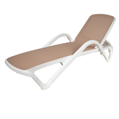Tumbona de piscina de plástico MARINA beige