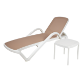 Tumbona de piscina de plástico MARINA beige