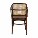 La silla de restaurante de madera LOOMI 811 ARM Rattan nogal