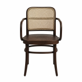 La silla de restaurante de madera LOOMI 811 ARM Rattan nogal
