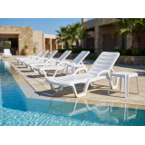 Tumbona de piscina de plástico COSTA ARM blanca
