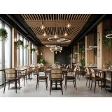 La silla de restaurante de madera LOOMI 811 ARM Rattan nogal